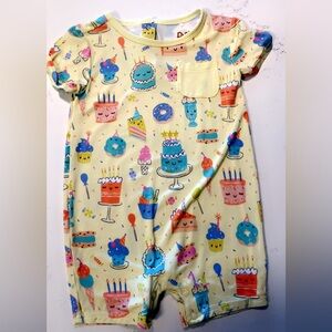 Little Sleepies Birthday Bamboo Romper 12–18M Worn Once